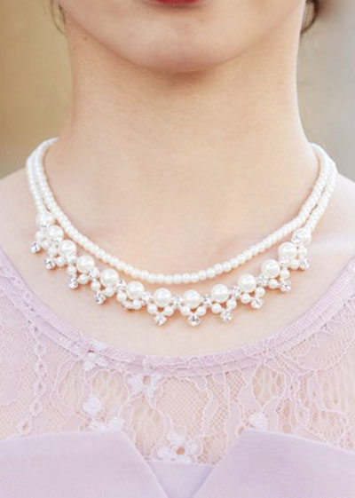 【ネックレス パーティー 結婚式 お呼ばれ】Made in JAPAN 3WAYパール&ビジューネックレス