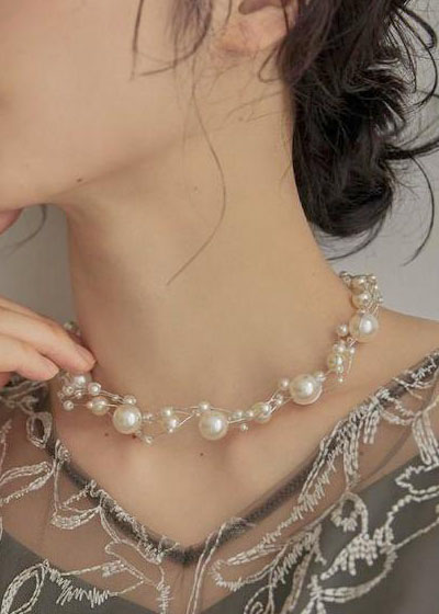 Made in JAPAN ランダムパールワイヤーネックレス