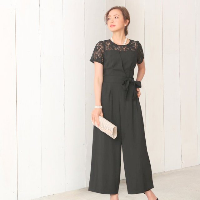 オールインワン美シルエットパンツドレス（ブラック）