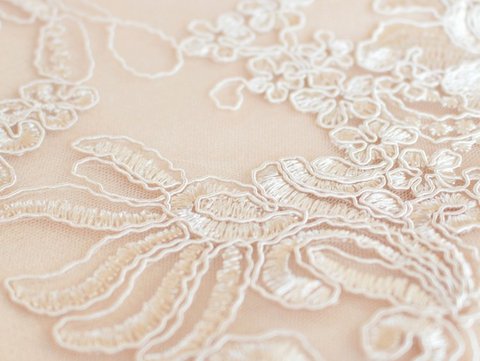 刺繍レースが美しいサブバッグの生地