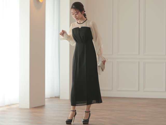骨格ウェーブはふんわりした素材のドレスが◎