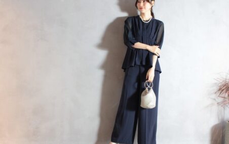着るだけでオシャレが叶うワイドパンツドレス。